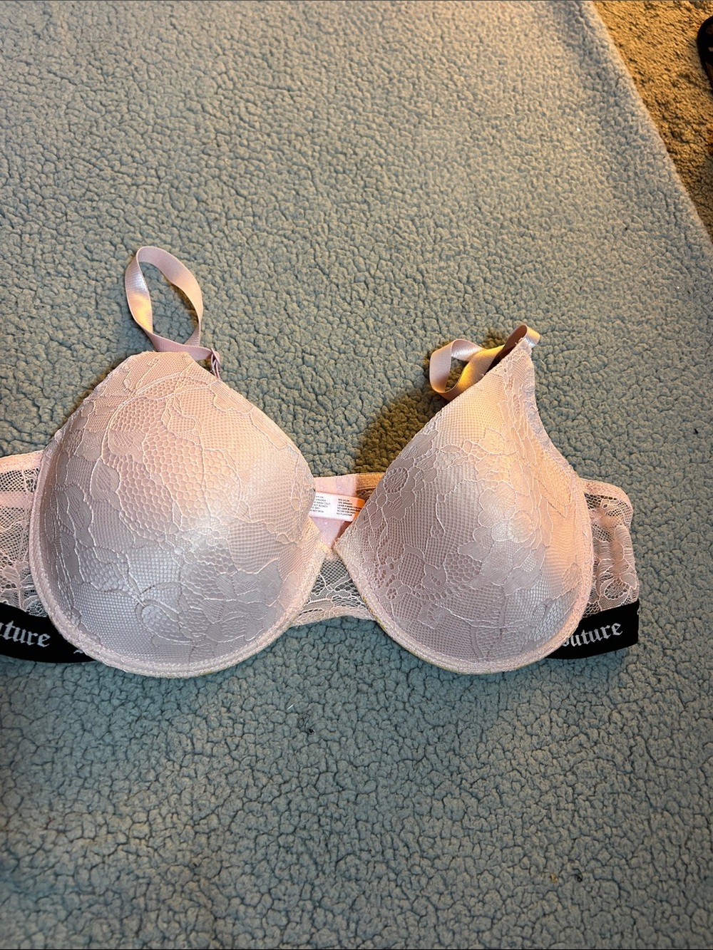 Juicy Couture Light Pink Lace T-Shirt Bra Size 42D